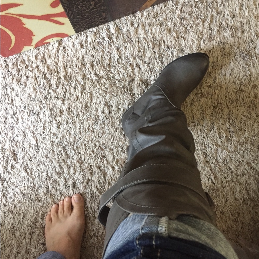 Not Rated Tall Boots Gray Riding Boot Size 6 - Picture 5 of 5